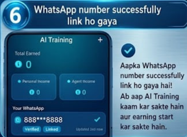 Step 6: WhatsApp number link ho gaya